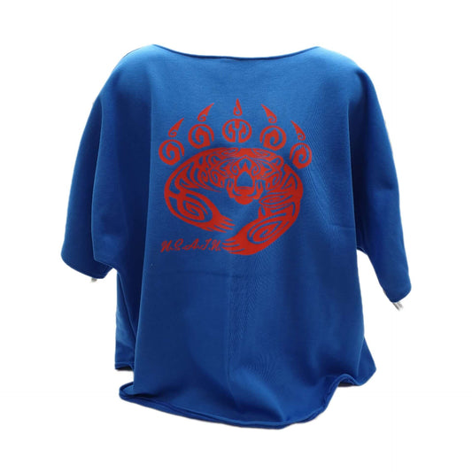 Bodybuilders Rag Top Blue with red print