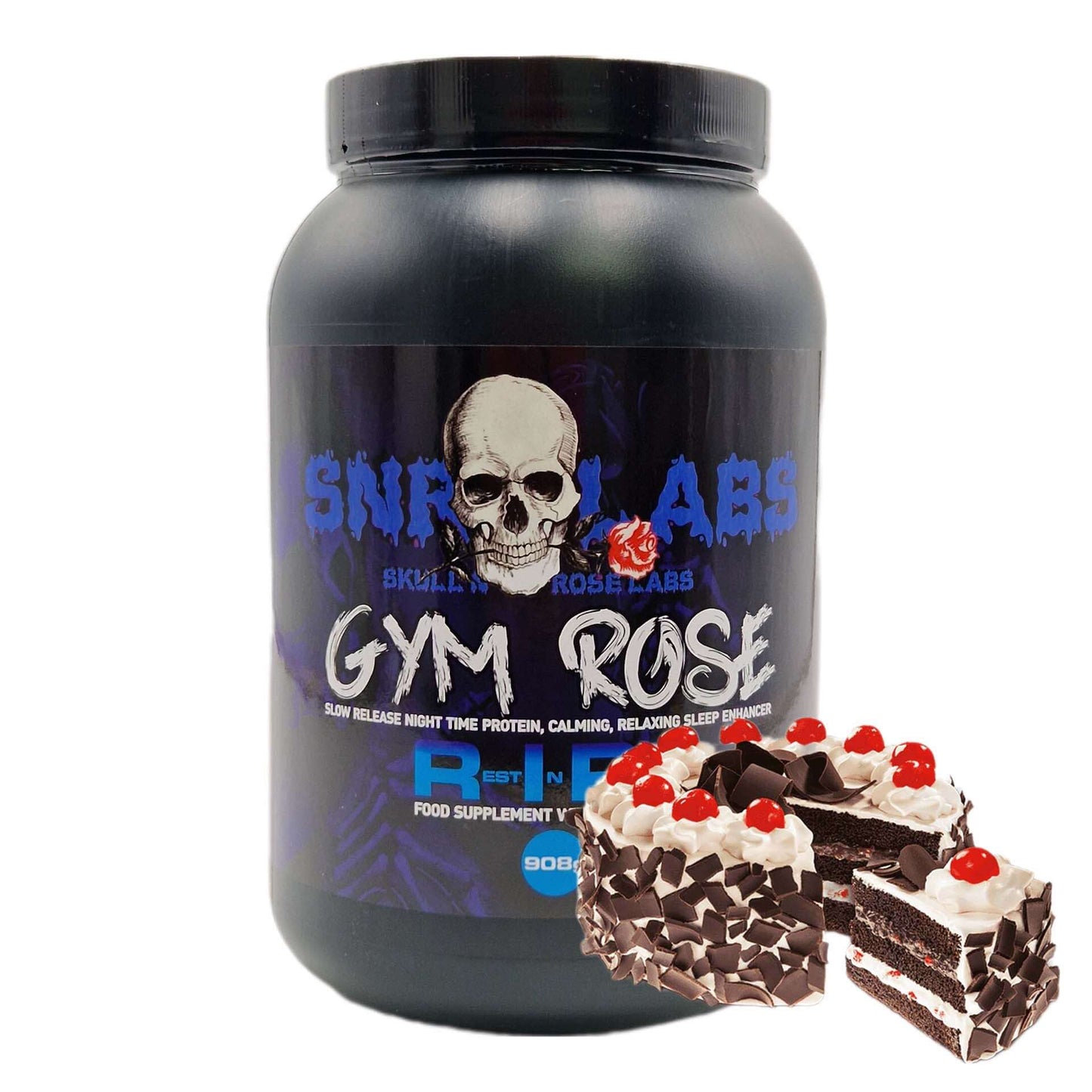 SNRLabs Gym Rose RIP night time protein Black Forest Cake